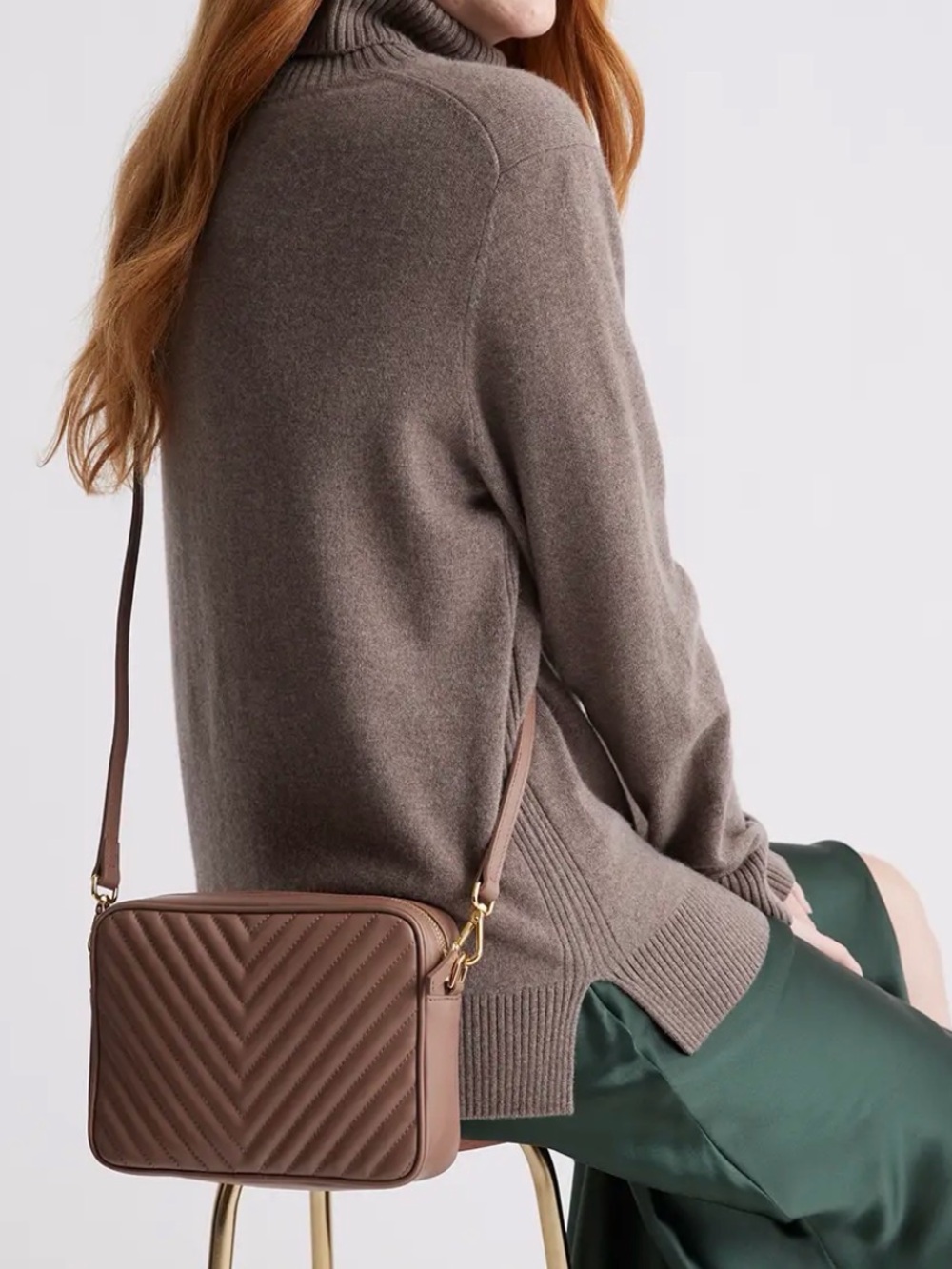 Italian Leather Quilted Crossbody Bag